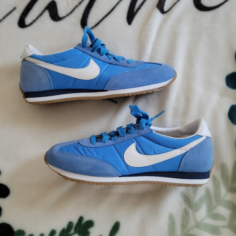 Nike Women's Oceania Blue Nylon Suede Sneakers (Retro)
